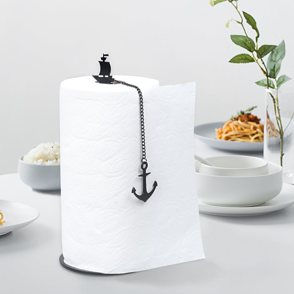  Stainless Steel Paper Towel Holder Stand Designed for Easy One-  Handed Operation - This Sturdy Weighted Paper Towel Holder Countertop Model  Has Suction Cups and Holds All Paper Towel Rolls