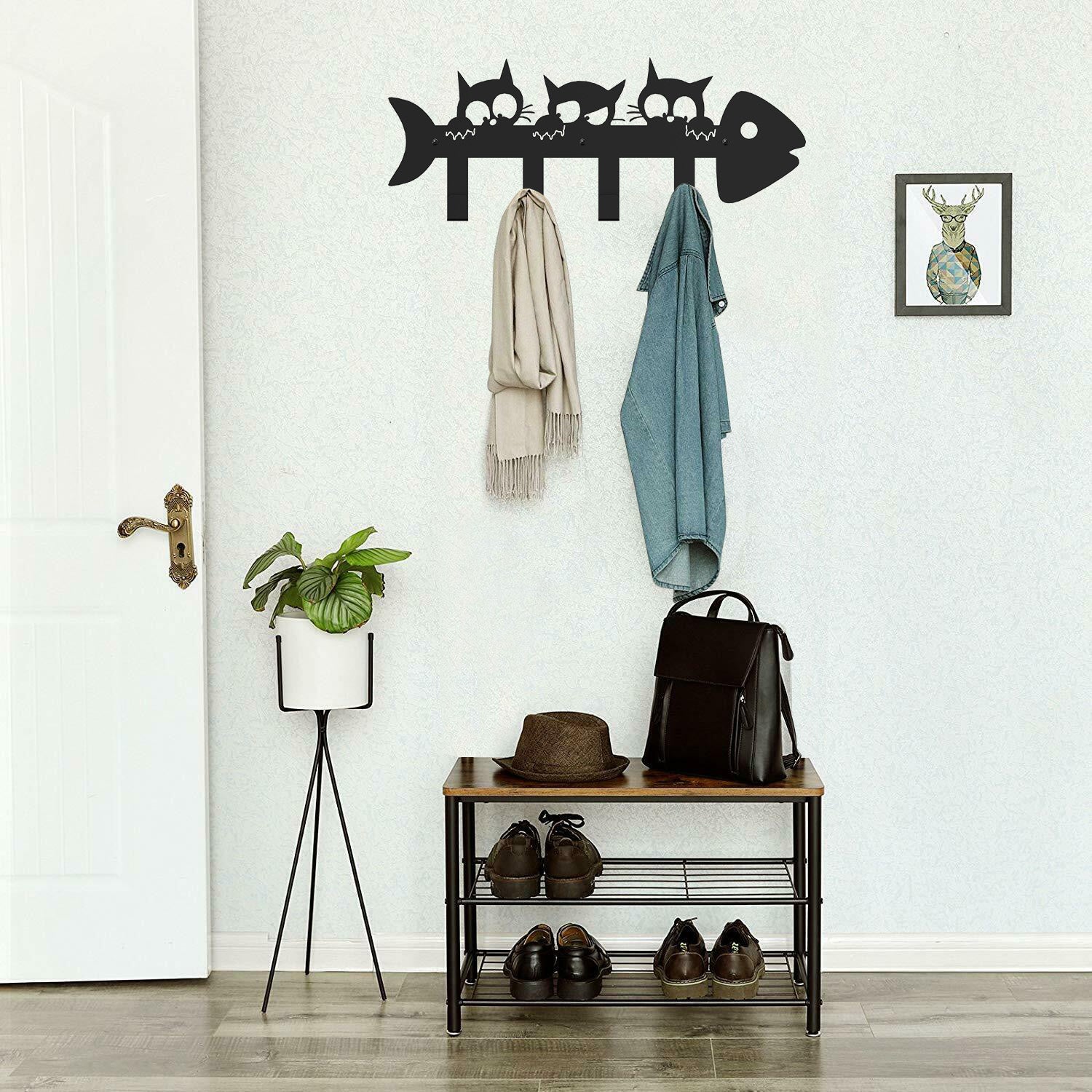 Steti Wall Mounted Cat Coat Rack, Modern 16 Inch Towel rack with 4 Dur –  Steti Inc
